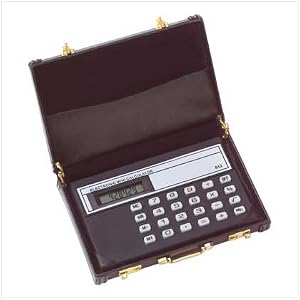 Mini Briefcase Calculator Vinyl Business Card Holder