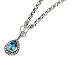 Blue Topaz 4.7 Carat (ctw) Gemstone Necklace in Sterling Silver with 14K Gold Accents