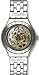 Swatch Men's Irony YAS100G Silver Stainless-Steel Automatic Watch with Silver Dial
