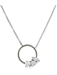 Judith Jack "Geometrics" Cubic Zirconia Stones Sterling Silver and Marcasite Pendant Necklace
