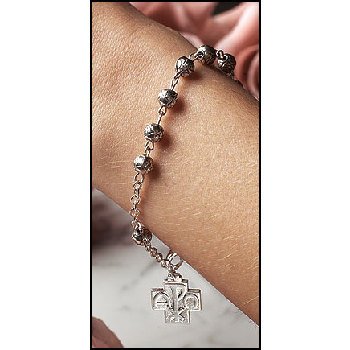 Alpha Omega Rosebud Rosary Bracelet (Case of 6)