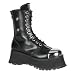 MENS SIZING Punk Gothic Black Leather Calf Boots 10 Eyelet Steel Toe