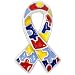 Autism Awareness Puzzle Piece Ribbon Enamel Pin Brooch
