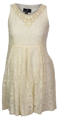 Ronni Nicole Women's Beaded Lace Dress (10, Ivory)