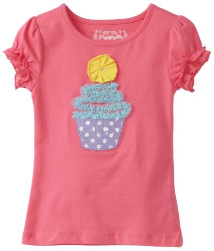 Flapdoodles Toddler Girls Ruffle Sleeve Cupcake Top