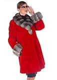 Chinchilla Trimmed Red Sheared Mink