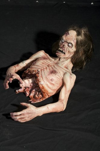 Zombie Half Corpse Animated Prop