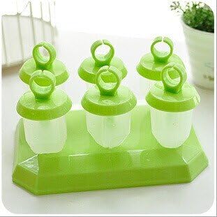 Romantic Life 2 Days Delivery Groovy Ice-pop Mold,Set of 6 (Jelly Style, Green)