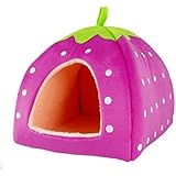 Leegoal Strawberry Small Cotton Soft Dog Cat Pet Bed House (M)