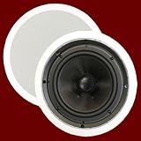 New 6.5" In Ceiling Surround Sound HD Home Theater Round Glass Fiber Speaker Pair TSS6C