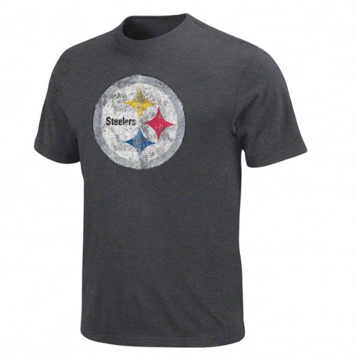 Pittsburgh Steelers Charcoal Vintage Logo III T-Shirt