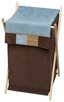 JoJo Designs Baby and Kids Clothes Laundry Hamper - Soho Blue and Brown
