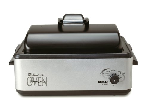 Nesco American Harvest 4842-47-30 Non-Stick 12-Quart Convection Roaster Oven, Silver