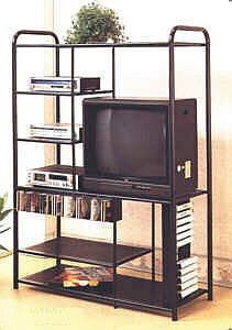 Amazon.com - Black Metal Entertainment Center w/Shelves & CD Storage ...