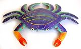 Crab Wall Hanging - Tropical Metal Art - Painted Metal