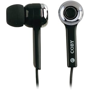 Coby Isolation Stereo Earphones with Volume Control CVE91BLK (Black)