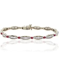 7.15ct Ruby & Diamond Accented Bracelet 14k