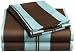 Regency 310 Thread-Count Havana Stripe Queen Sheet Set, Blue/Chocolate