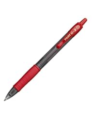 Pilot G2 Retractable Premium Gel Ink Roller Ball Pens, Bold Point, Red Ink, Dozen Box (31258)
