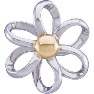 18K Yellow Gold Metal Fashion Pendant Slide