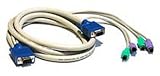 2m Keyboard Video Monitor (KVM) cable (1 x HD15M, 2 x 6 pin mini DIN male to 1 x HD15M, 2 x 6 pin mini DIN male)