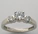 14k White Gold Three Stone Diamond Engagement Ring