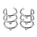 Jovivi 16g Stainless Steel 3 Row Helix Fake Cartilage Clip on Ear Cuff Wrap Earring - Clear Crystal