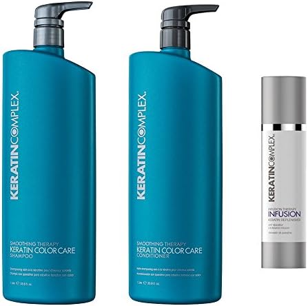 Keratin Complex Color Care Shampoo &amp; Conditioner 33.8 oz ea, W/ Keratin Complex Infusiin Keratin Replenisher Therapy 3.4 Oz