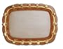 Salmon Wooden Serving Tray, Artichoke Pattern