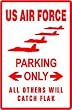 US AIR FORCE PARKING plane pilot fly NEW sign