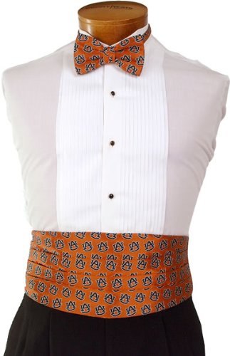 Auburn Cummerbund & Bow Tie Set - Auburn University Orange Cummerbund Set wit...