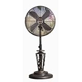 Deco Breeze Weather Resistant Outdoor Fan, Vines, Adjustable 38-50 Inches Tall with 18-Inch Fan Head