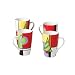 Pfaltzgraff Mondrian Christmas Set Of Four 12-Ounce Latte Mugs