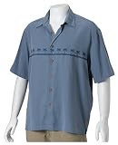 QuikSilver Edition Mens Tribal Palm 2 Chest Embroidery Short Sleeve Button Down Shirt