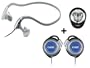 Coby Combo 3-in-1 Neckband Earphones, Ear Clip Headphones & Stereo Earphones CV123 (Silver)