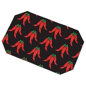 Two Dogs Designs 00545 PVC-Coated Cotton Placemats, Chili Peppers, Set of 2 from Dog Accessories