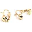 2 Clip On Earrings 12K Gold Filled Jewelry Ball Parts