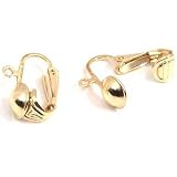 2 Clip On Earrings 12K Gold Filled Jewelry Ball Parts