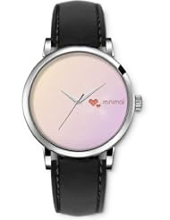 SPRAWL Aanalog Fashion Series Silver Ladies Watches of Genuine Black Leather Strap,Unique Wrist Watch for Women Girls Designed with minimal