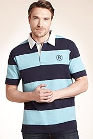 Blue Harbour Pure Cotton Block Striped Rugby Shirt