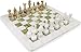 Classic White & Mulit-Green Onyx Chess Set - 3 1/2