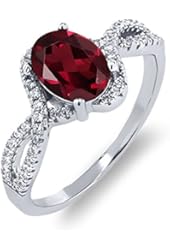 1.98 Ct Oval Red Rhodolite Garnet 925 Sterling Silver Ring