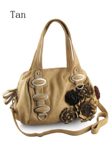 New York style. Hot Seller! Three-flowers-design handbags. PU leather - 