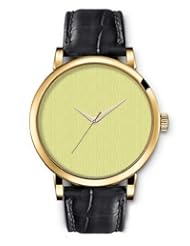 SPRAWL Aanalog Fashion Series Gold Ladies Watches of Genuine Black Leather Strap,Unique Wrist Watch for Women Girls Designed with Clear scratchy green background