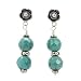 Turquoise Faceted Round Gemstone Earrings with Sterling Silver Flower Post, #7498