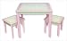 Pink &amp; Sage Green Gingham Kids' Table &amp; Stool Set