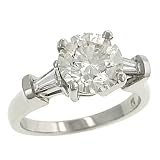 Round and Baguette Diamond Engagement Ring 2.35cttw