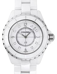 Chanel J12 Mother of Pearl Diamond Dial White Ceramic Unisex Watch H3214