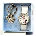 Reflex 1014306S - Montre Fille - Quartz Analogique - Bracelet et Cadran blancs - Porte-clé - Boîte à cadeaux