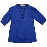 Ruffle Front Girls Dress in Blue by Anne Kurris